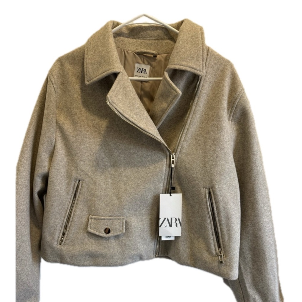Zara Women's Tan Moto Jacket